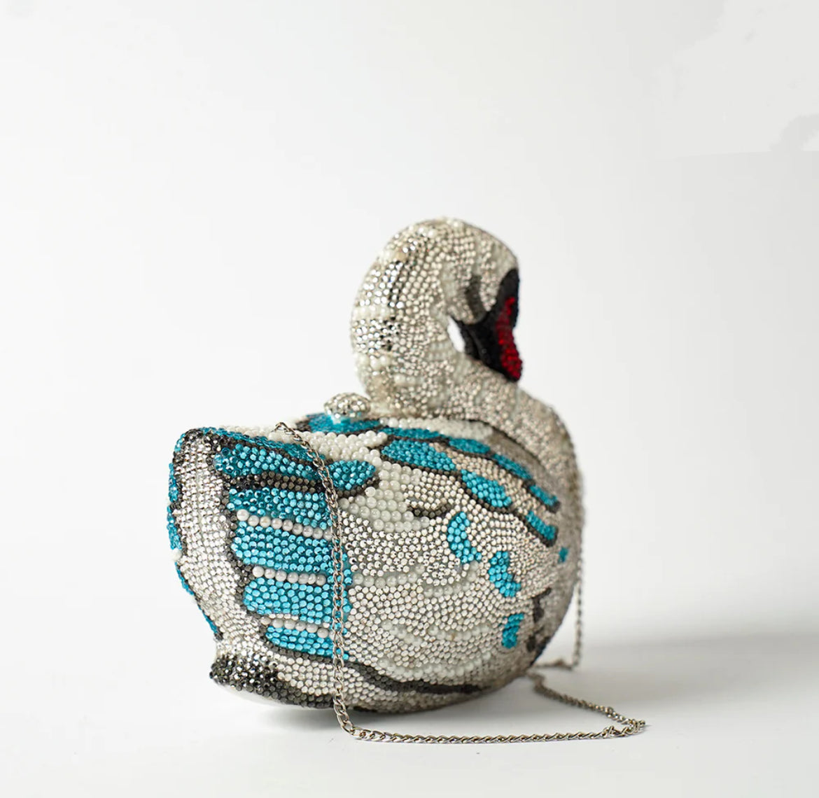 Crystal Swan Clutch Bag