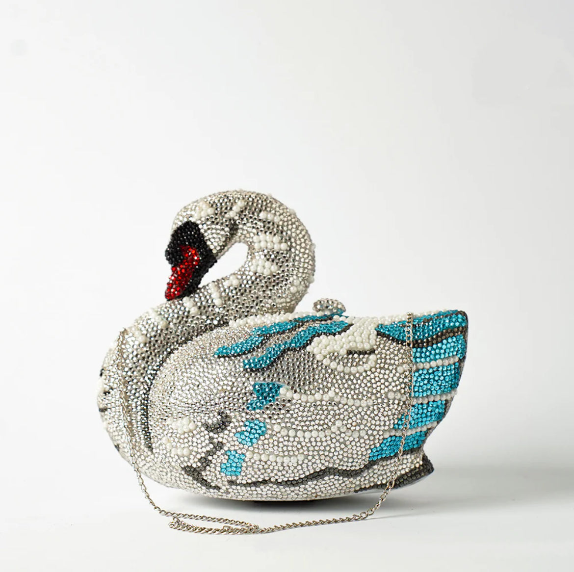 Crystal Swan Clutch Bag