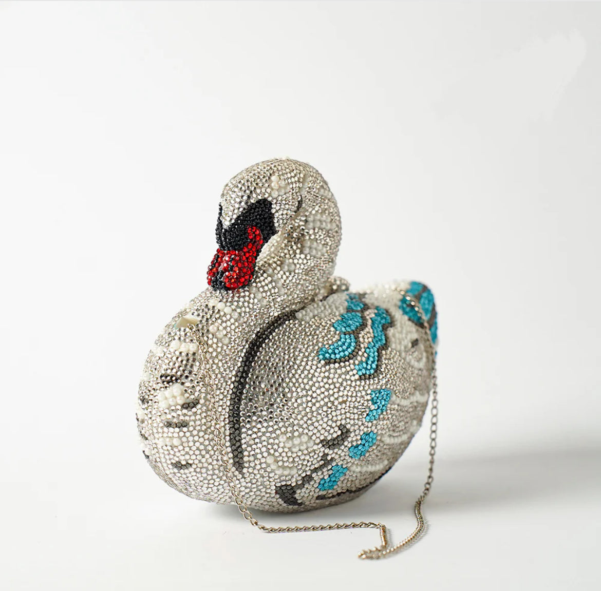 Crystal Swan Clutch Bag