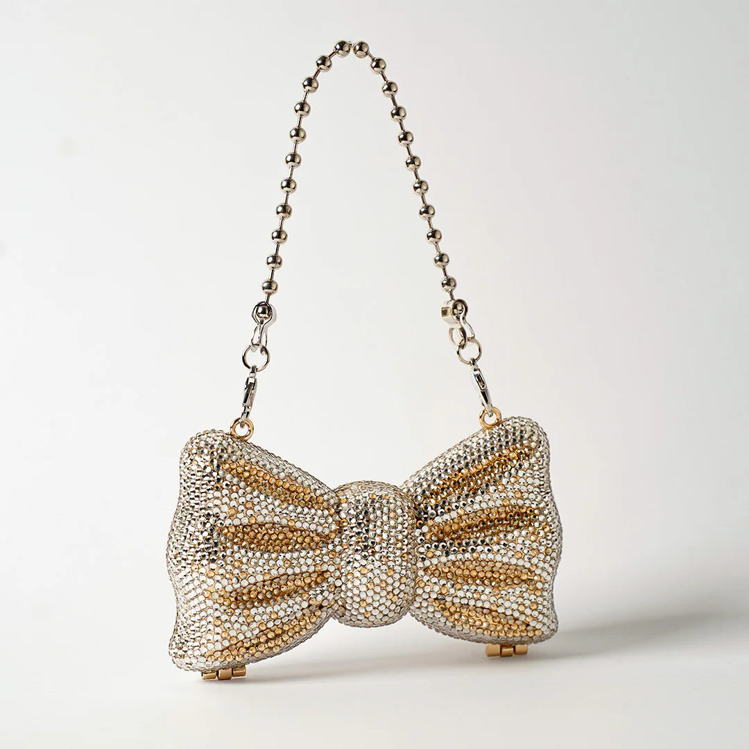Luxe Mini Crystal Ribbon Evening Bag
