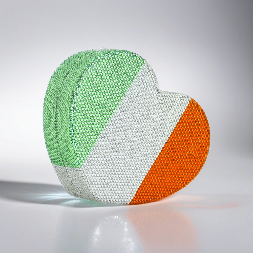 Patriotic Passion Crystal Heart Clutch