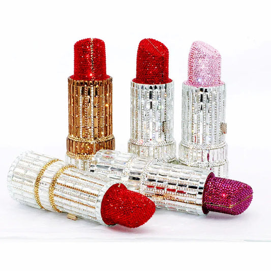 Luxe Lipstick Crystal Glam Clutch