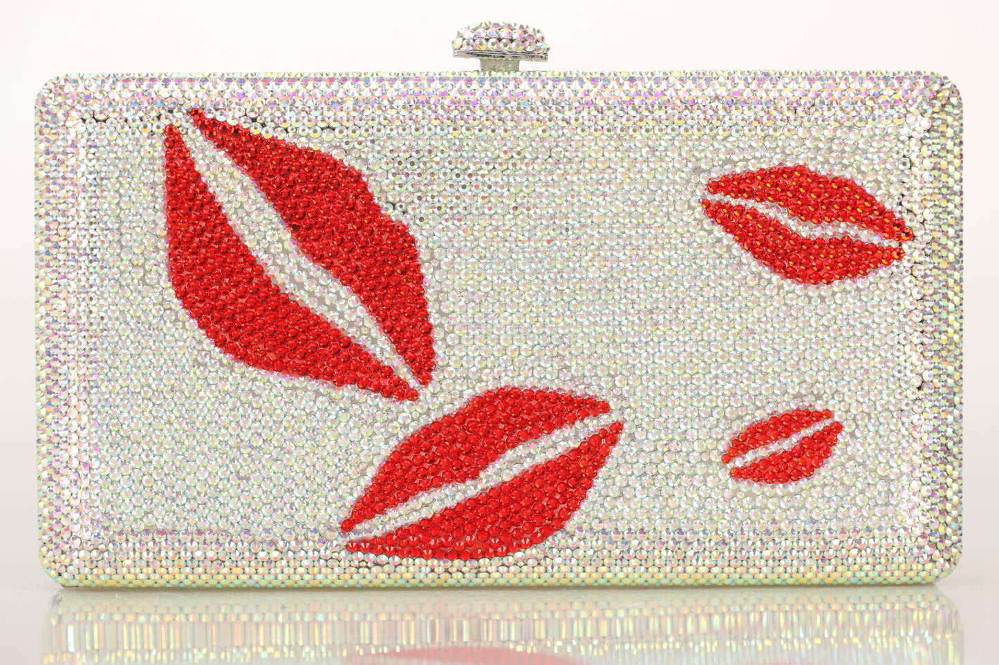 Love-Kissed Crystal Heart Clutch