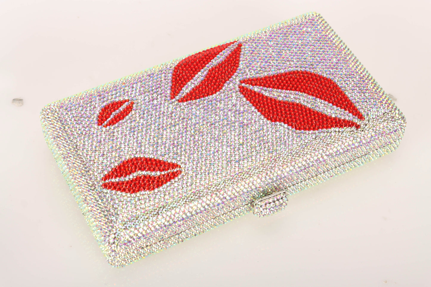 Love-Kissed Crystal Heart Clutch