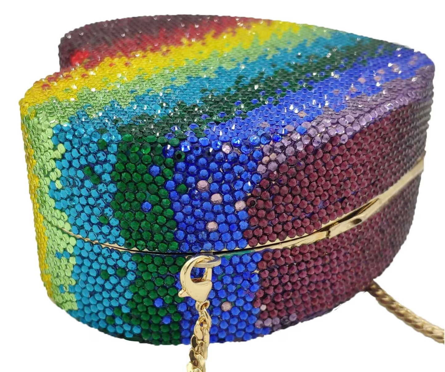 Rainbow Crystal Loveheart Clutch